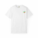 Island Tropical T-shirt with colorful floral design, unisex, available in sizes S to 4XL, made from ring-spun US cotton for a soft feel.