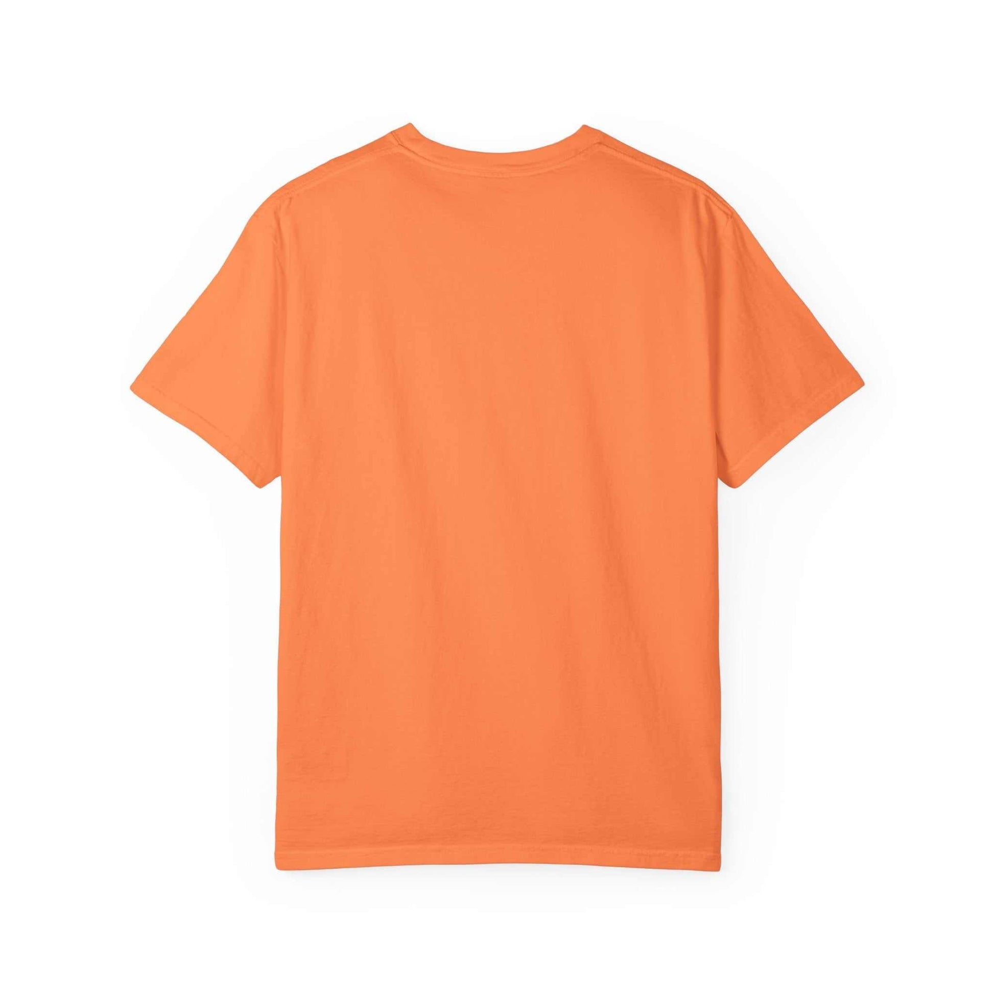 Island Tropical T-shirt in vibrant orange for beach vacations and summer events.
