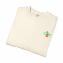 Island Tropical T-shirt with vibrant floral design, unisex, garment-dyed, made of ring-spun US cotton.