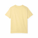Island Tropical T-shirt in soft yellow, unisex design, perfect for beach vacations and summer parties.