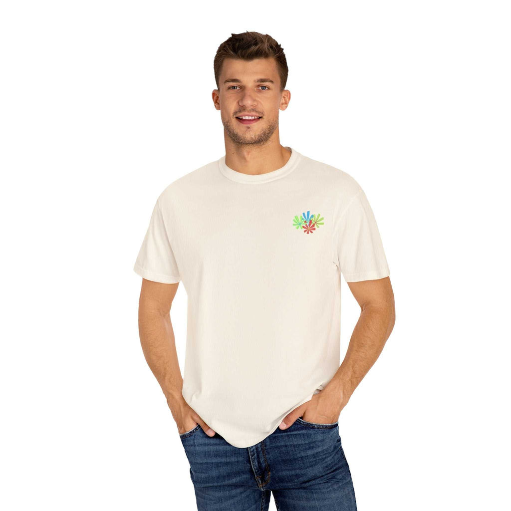Island Tropical T-shirt with floral design, unisex fit, perfect for beach vacations and summer events.