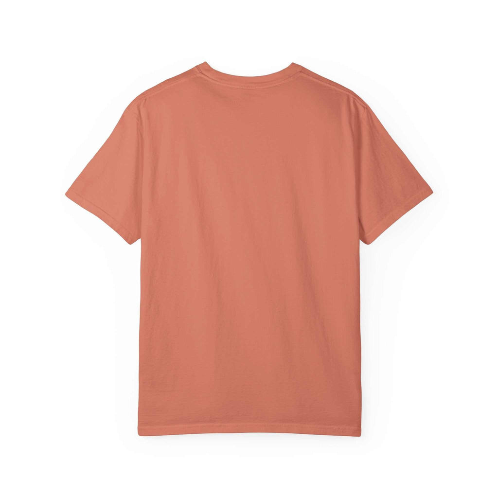 Island Tropical T-shirt in coral color, unisex design, perfect for beach vacations and summer events.