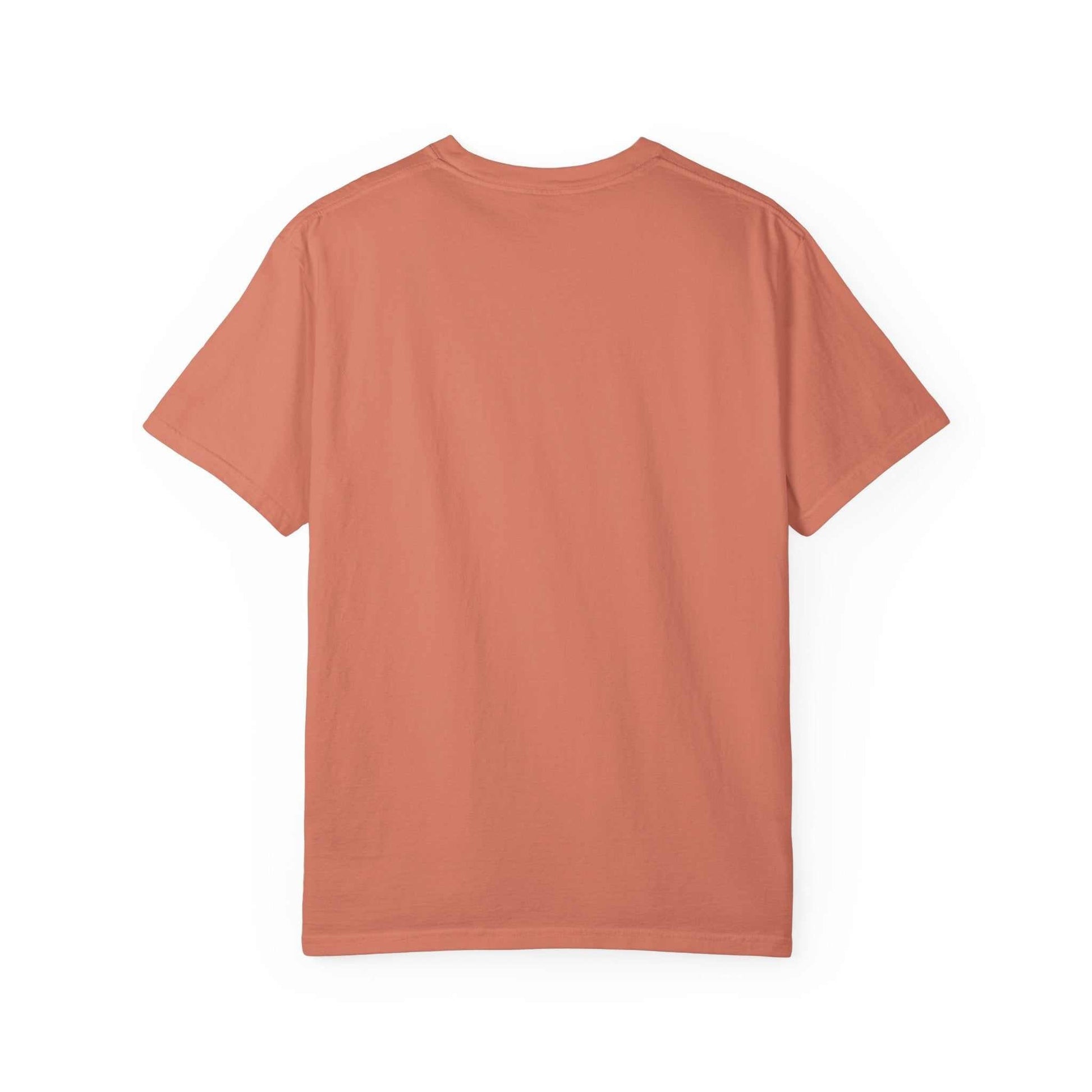 Island Tropical T-shirt in coral color, unisex design, perfect for beach vacations and summer events.