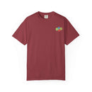 Island Tropical T-shirt for beach vacations and summer parties. Unisex design in garment-dyed ring-spun cotton, sizes S to 4XL.